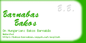 barnabas bakos business card