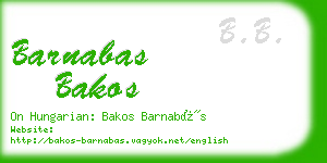barnabas bakos business card